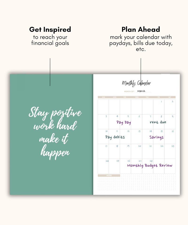 لامير مخطط ميزانية لامار ومنظم الفواتير الشهرية - مخطط مالي - منظم ميزانية لمدة 12 شهرًا، دفتر تخطيط الميزانية - مخطط تتبع الدخل والديون، دفتر تتبع نفقات الأعمال، مخطط الفواتير - Image 5